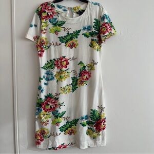 French Connection Floral Tropical T-Shirt Mini Dress Keyhole Back US 10
